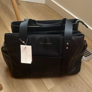 Poppy & Peonies Black Tote